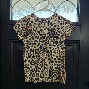 Express Women’s Leopard Print Short Sleeve Tee